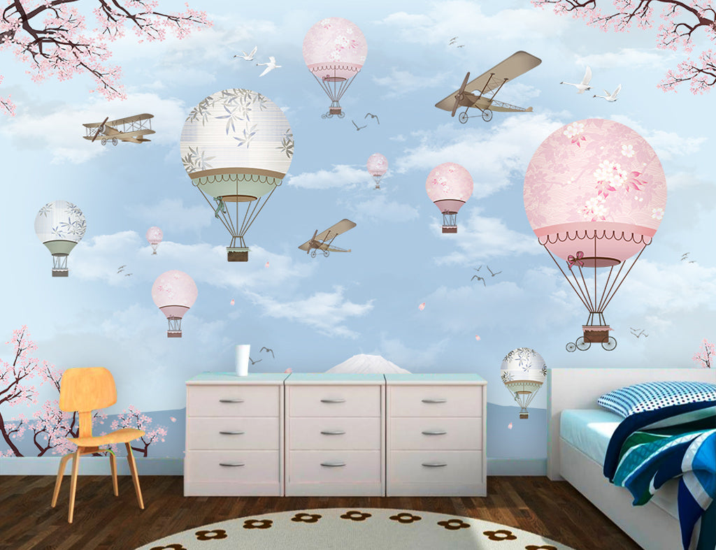 3D Hot Air Balloon WC035 Wall Murals