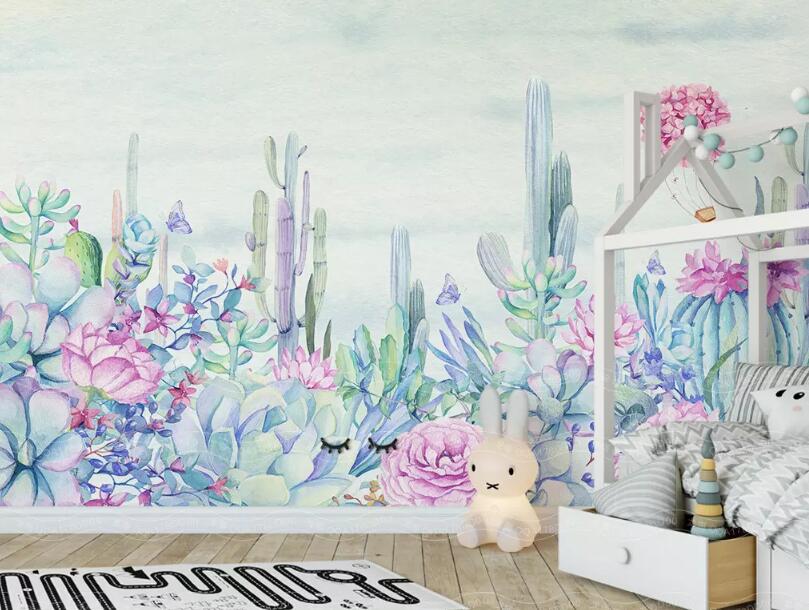 3D Colored Flowers 372 Wall Murals Wallpaper AJ Wallpaper 2