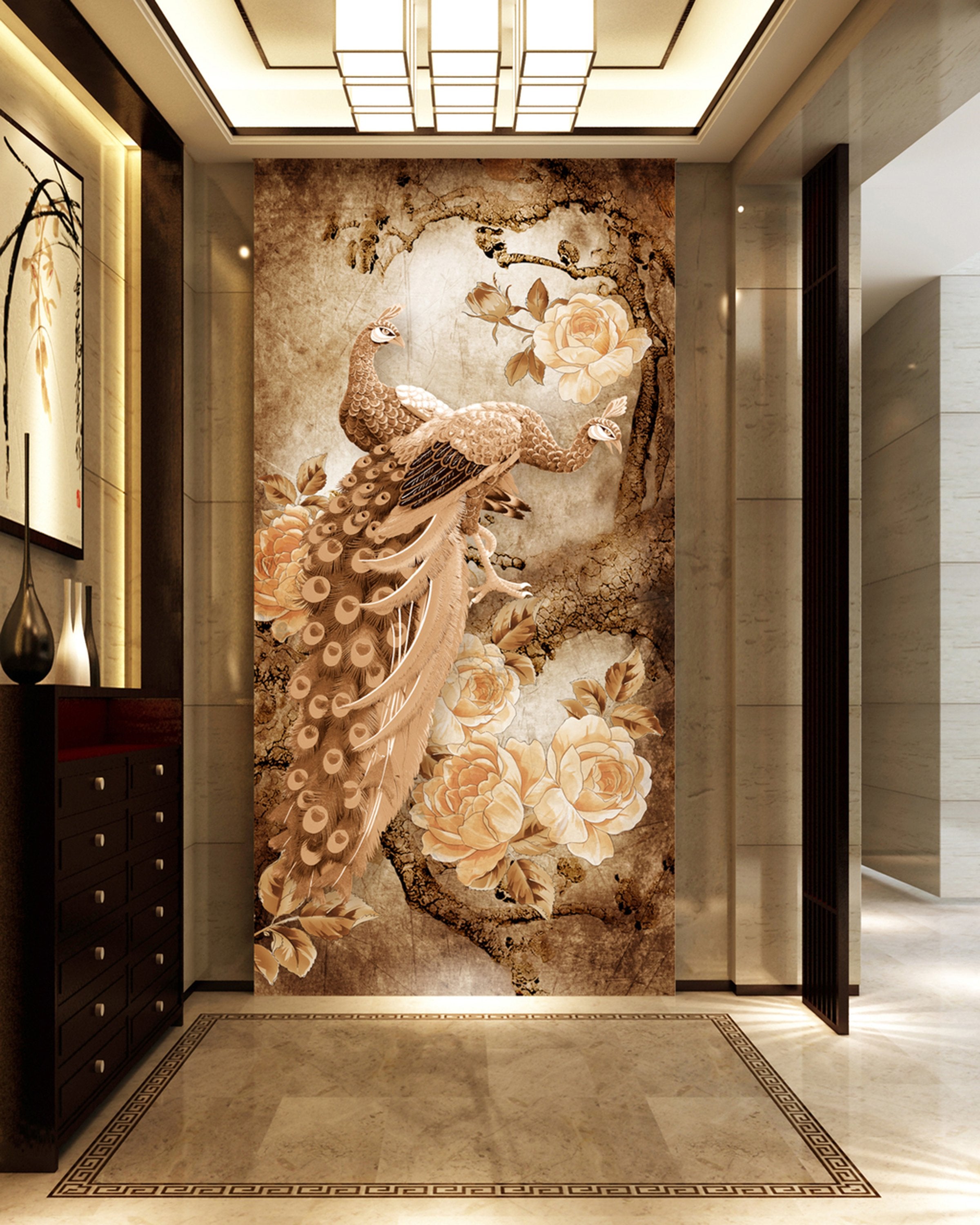 3D Peacock 376 Wall Murals Wallpaper AJ Wallpaper 2