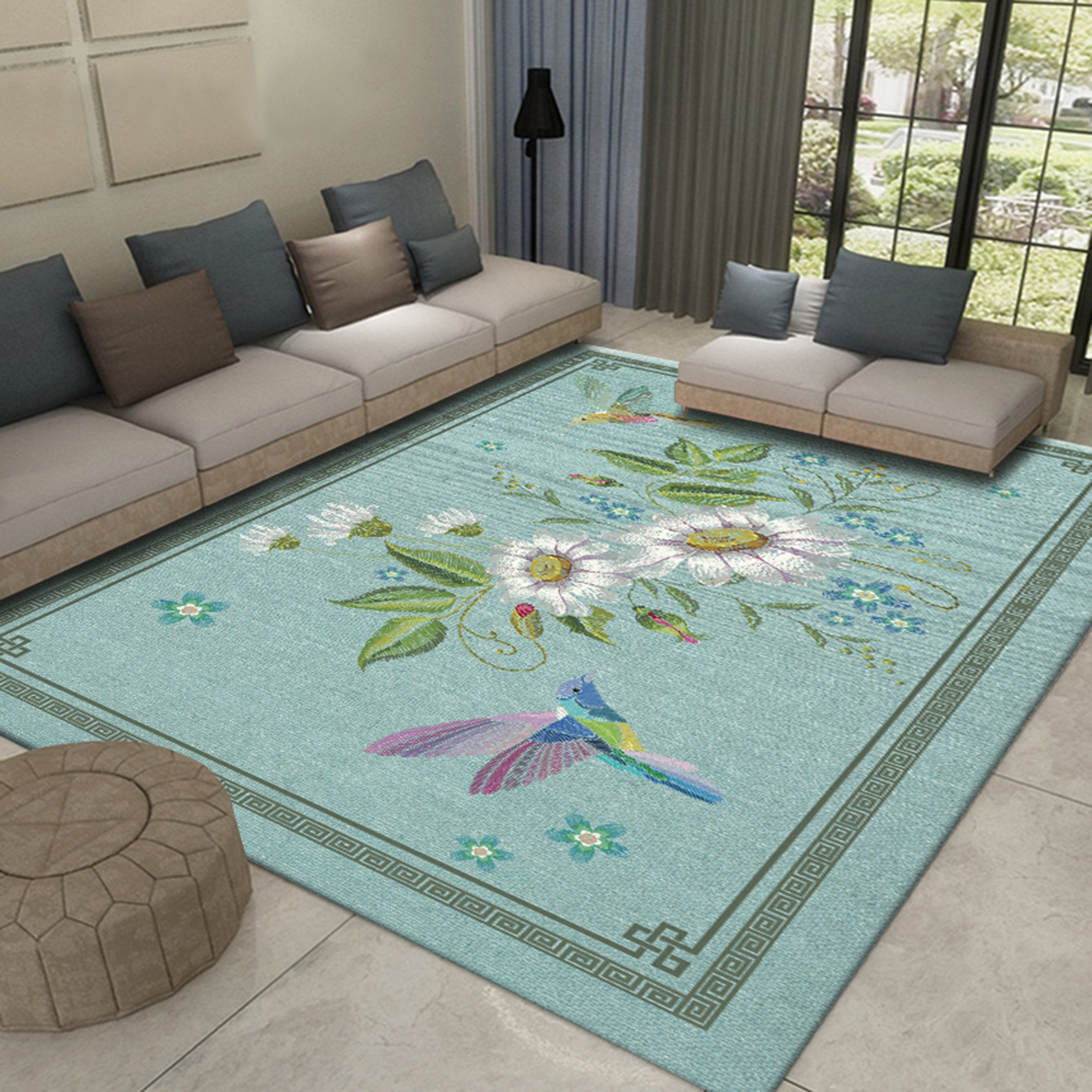 3D Flower Bird WG465 Non Slip Rug Mat Mat AJ Creativity Home