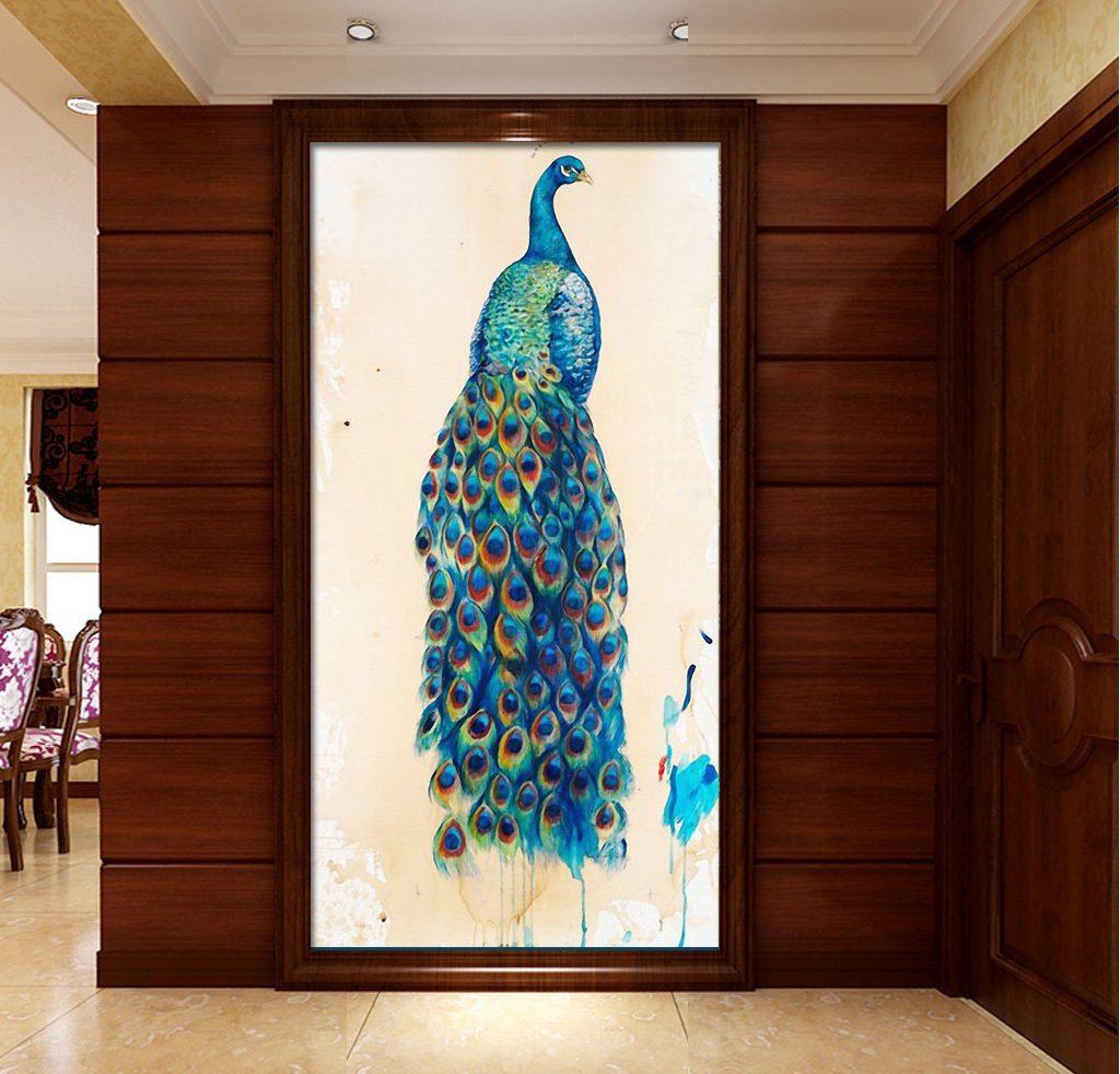 3D Peacock Tail 563 Wall Murals Wallpaper AJ Wallpaper 2