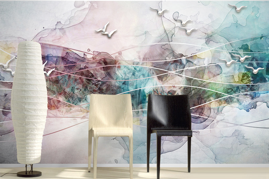 3D White Pigeon WG030 Wall Murals