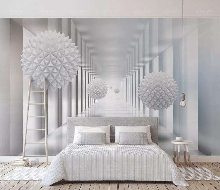 3D White Ball WG631 Wall Murals