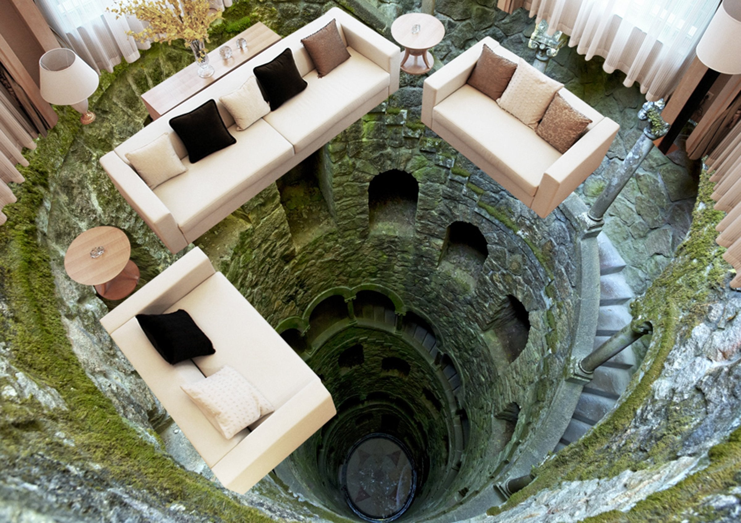 3D Stone Cave WG057 Floor Mural Wallpaper AJ Wallpaper 2