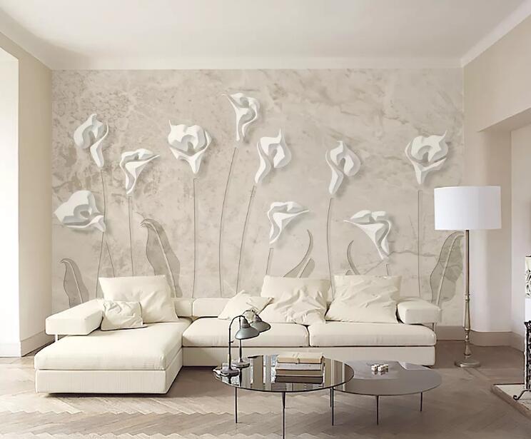 3D White Petals WG78 Wall Murals Wallpaper AJ Wallpaper 2