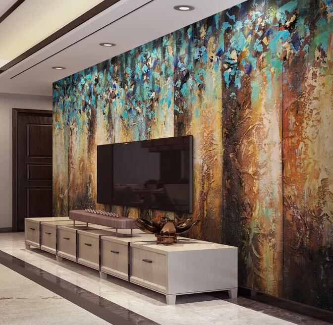 3D Blue Leaves WG60 Wall Murals Wallpaper AJ Wallpaper 2