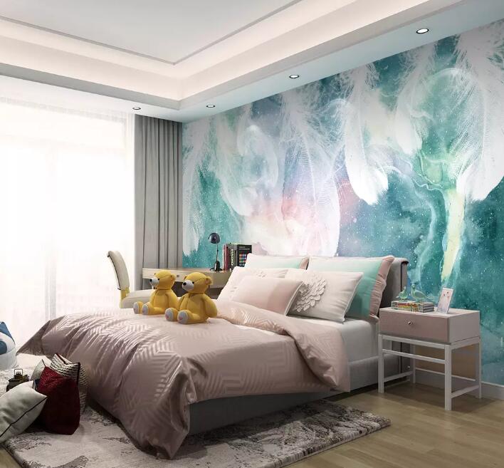 3D Colored Feather WG16 Wall Murals Wallpaper AJ Wallpaper 2