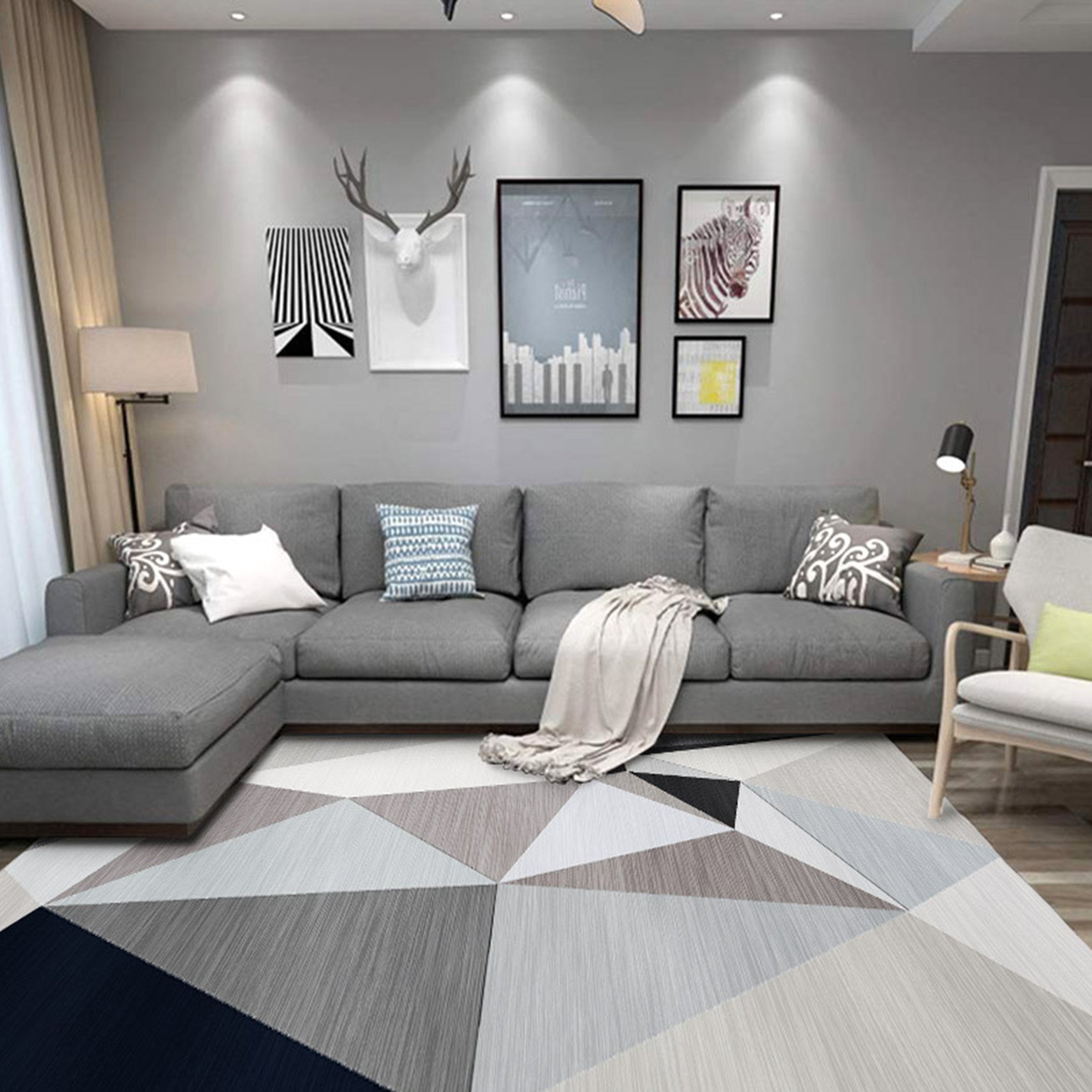 3D Color Geometry WG217 Non Slip Rug Mat Mat AJ Creativity Home