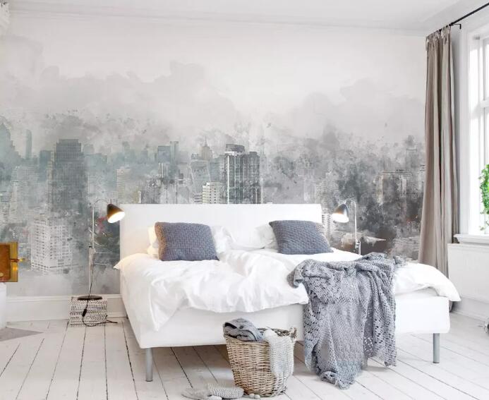3D Misty Building WG17 Wall Murals Wallpaper AJ Wallpaper 2