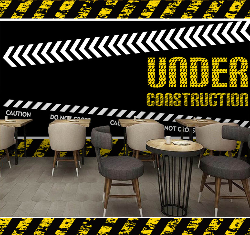 3D Yellow Letters WC048 Wall Murals