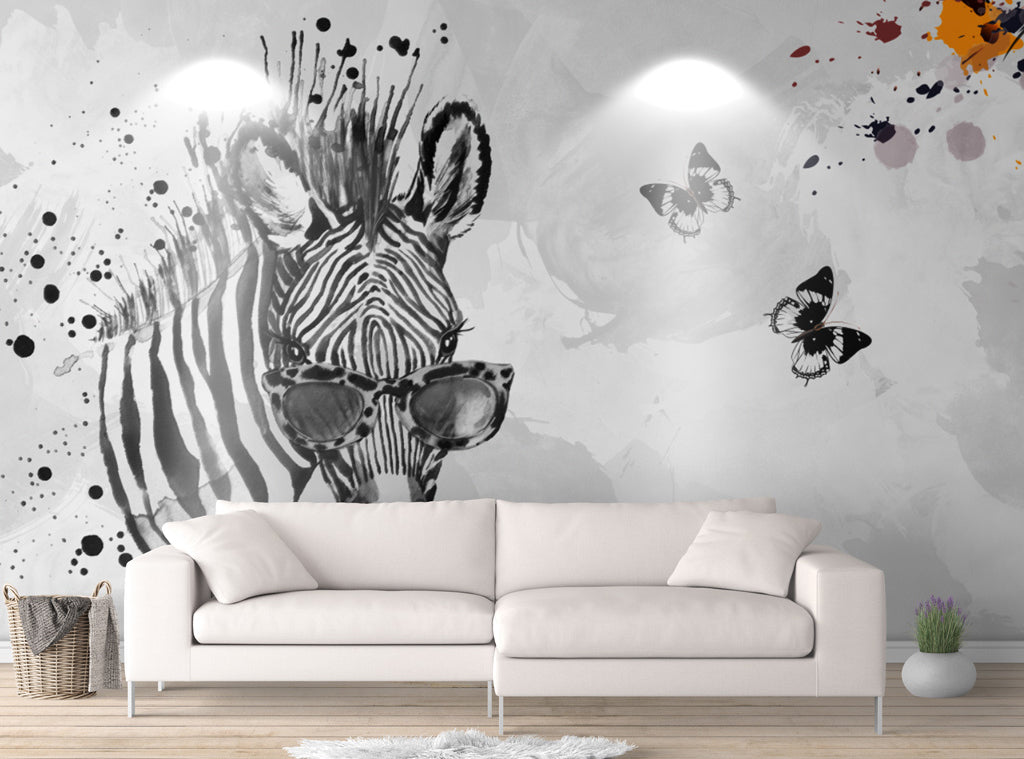 3D Zebra Butterfly WG180 Wall Murals