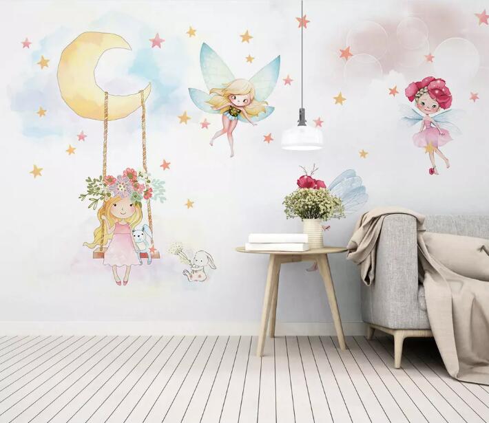 3D Fairy Moon WG04 Wall Murals Wallpaper AJ Wallpaper 2