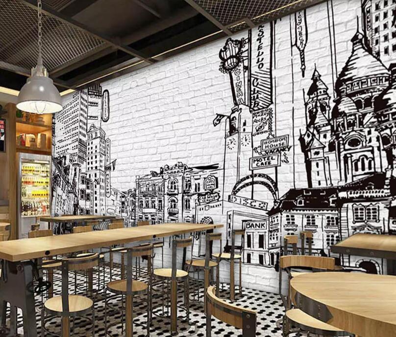 3D Sketch City WG492 Wall Murals