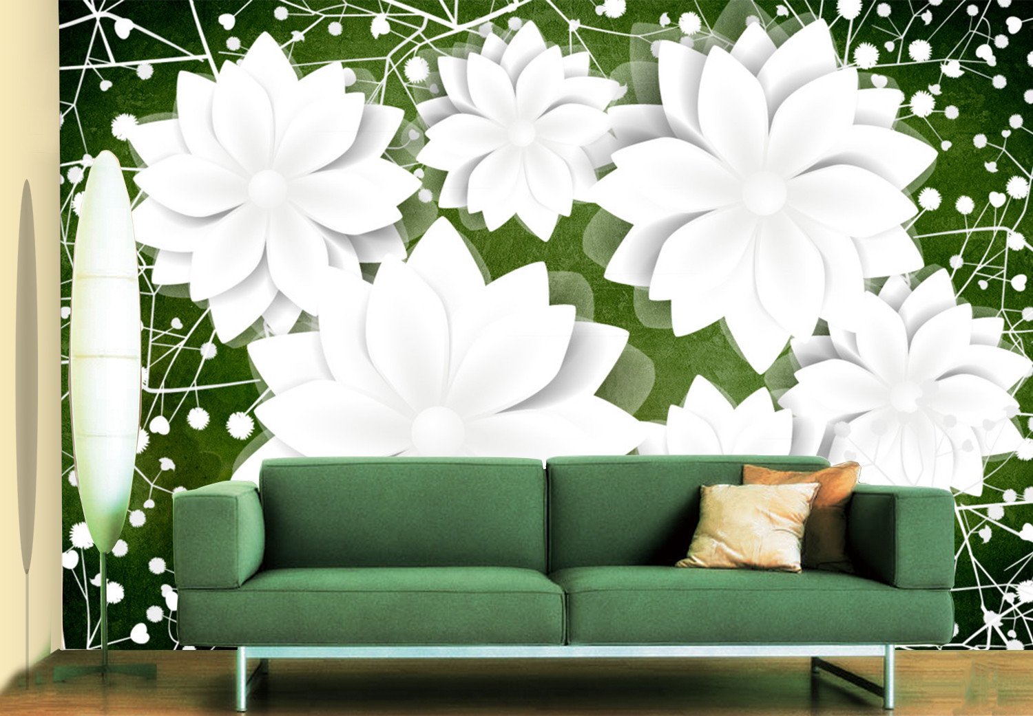 3D White Pure Louts 302 Wallpaper AJ Wallpaper