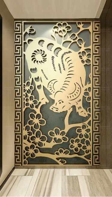 3D Golden Cow WC285 Wall Murals