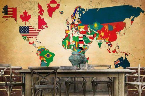 Flag World Map Wallpaper AJ Wallpaper