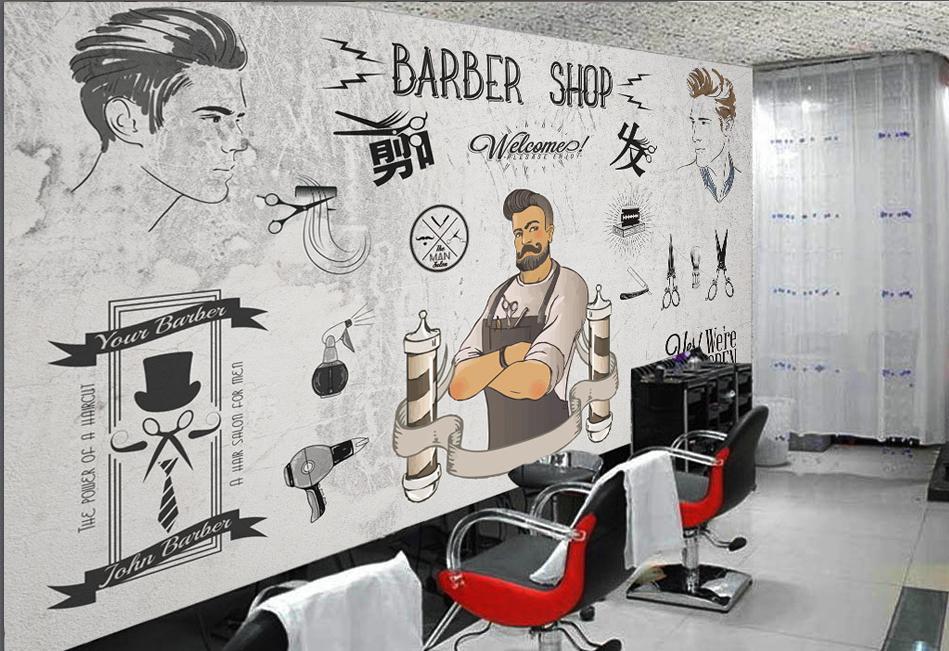 3D Barbershop 820 Wall Murals Wallpaper AJ Wallpaper 2