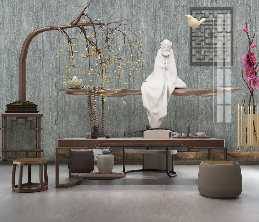 3D White Jade Flower WG394 Wall Murals