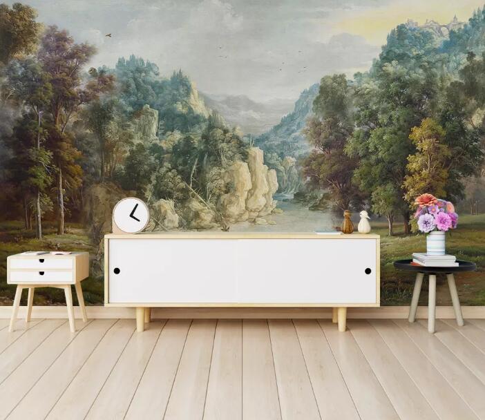 3D Deep Mountain Forest WG33 Wall Murals Wallpaper AJ Wallpaper 2