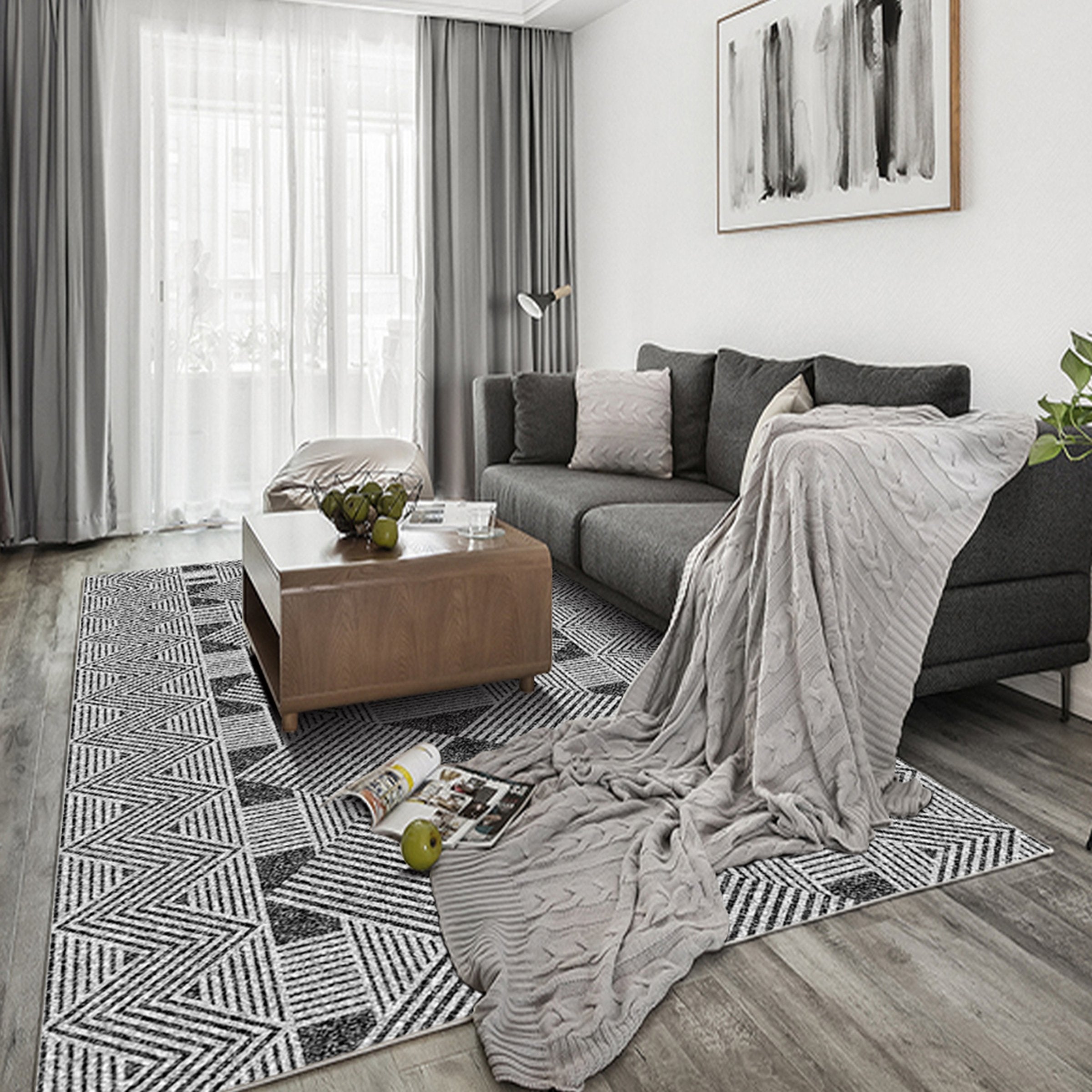 3D Black Strips WG069 Non Slip Rug Mat Mat AJ Creativity Home