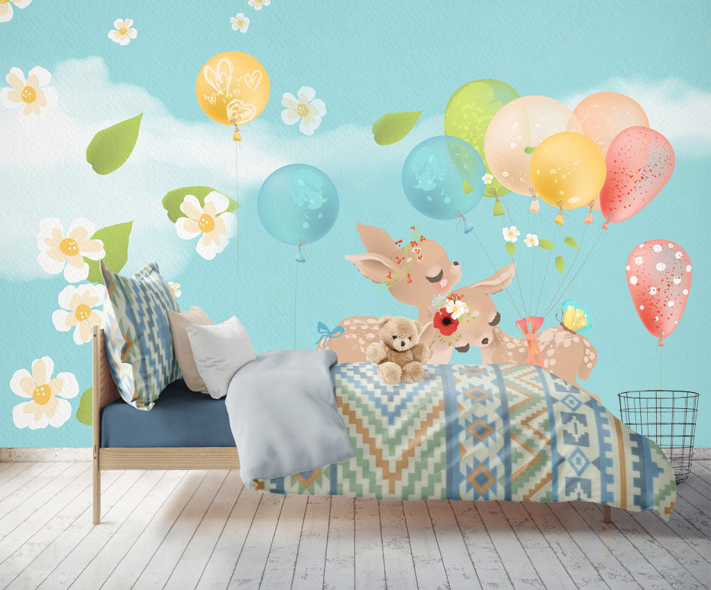 3D Colorful Balloons WC031 Wall Murals