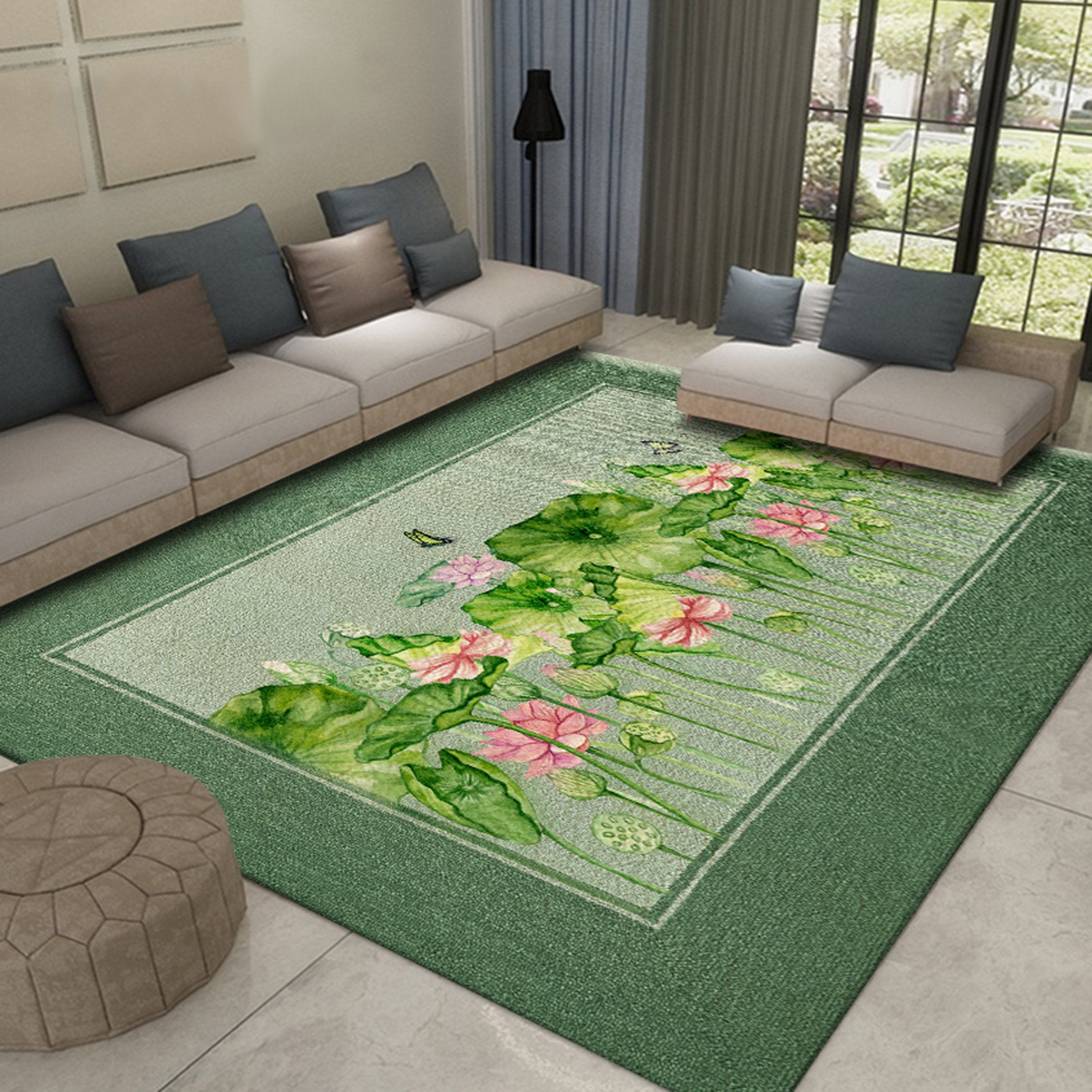 3D Lotus WG459 Non Slip Rug Mat Mat AJ Creativity Home