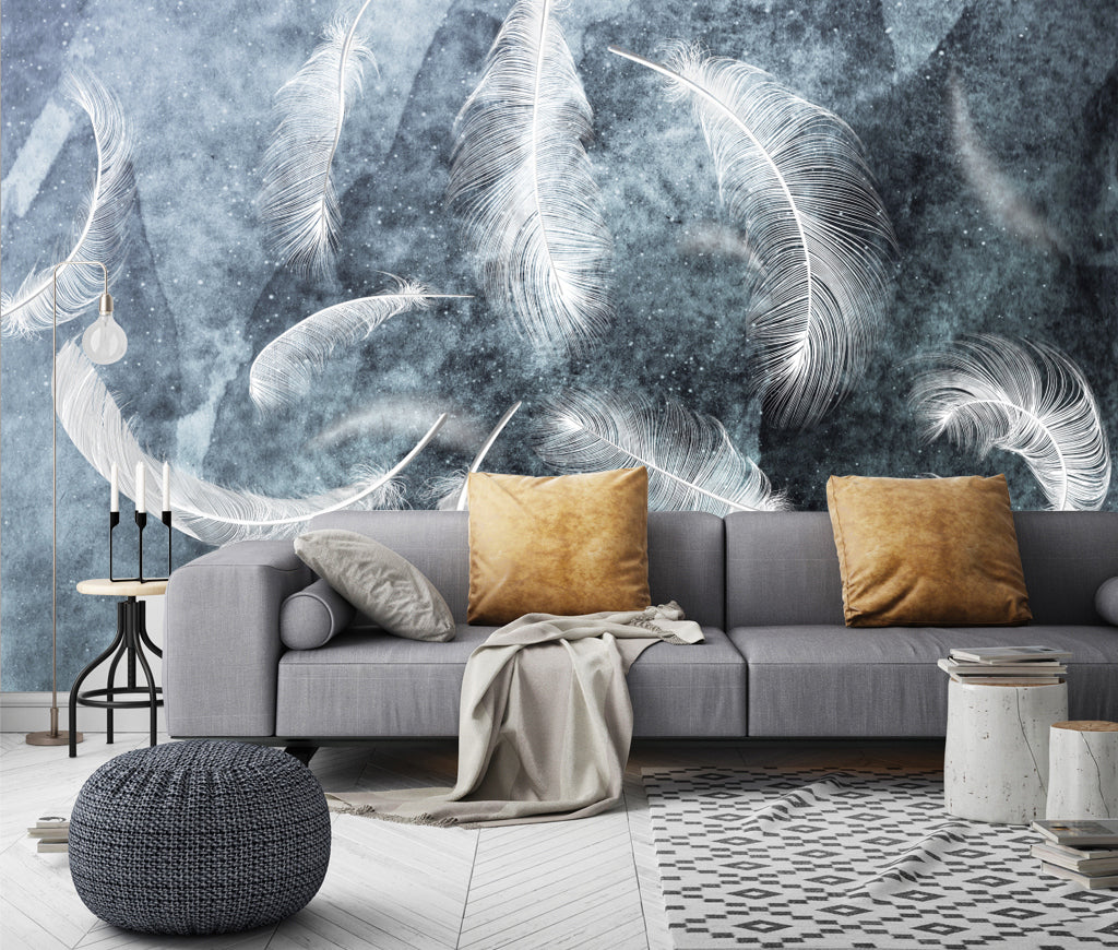 3D Swan Feather WG365 Wall Murals