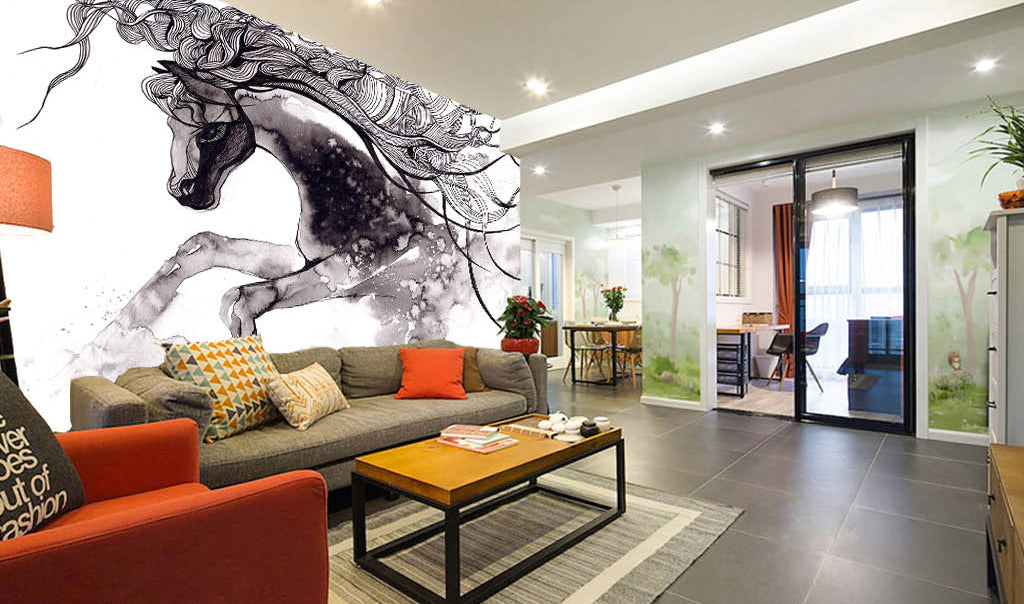 3D Sketch Horse WG130 Wall Murals