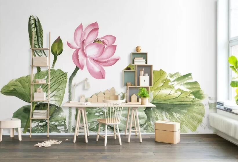 3D Lotus Flower WC104 Wall Murals