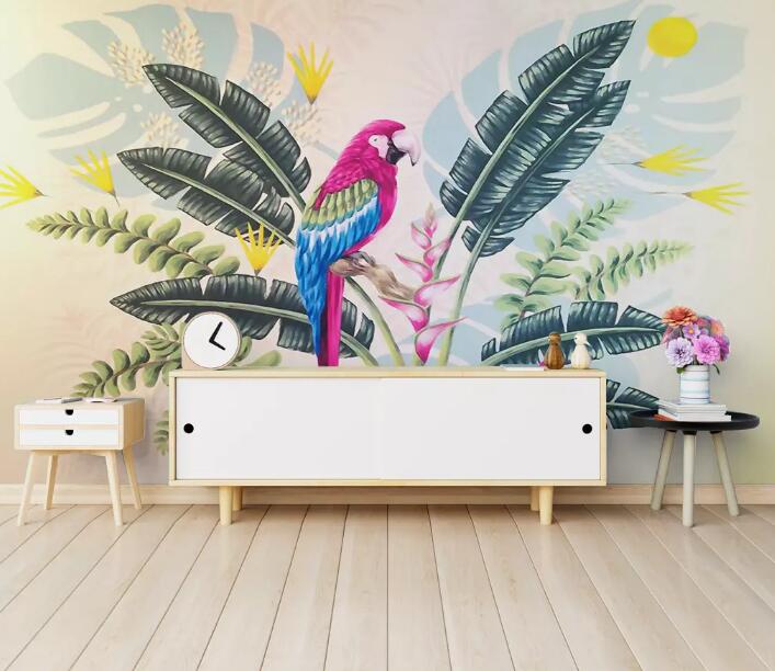 3D Cute Parrot WG870 Wall Murals