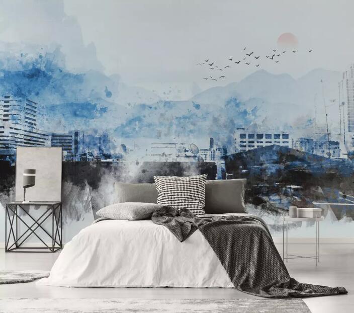 3D Grey City WG81 Wall Murals Wallpaper AJ Wallpaper 2