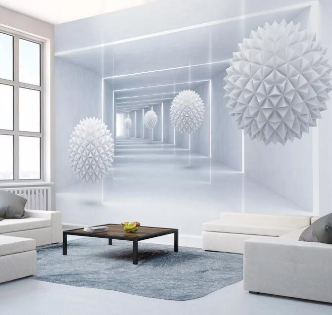 3D White Ball 076 Wall Murals Wallpaper AJ Wallpaper 2
