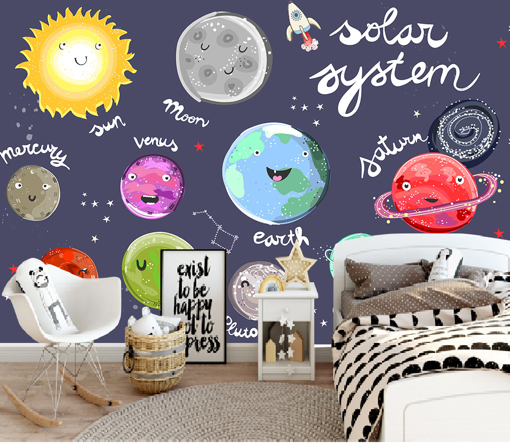 3D Cartoon Planet WG459 Wall Murals