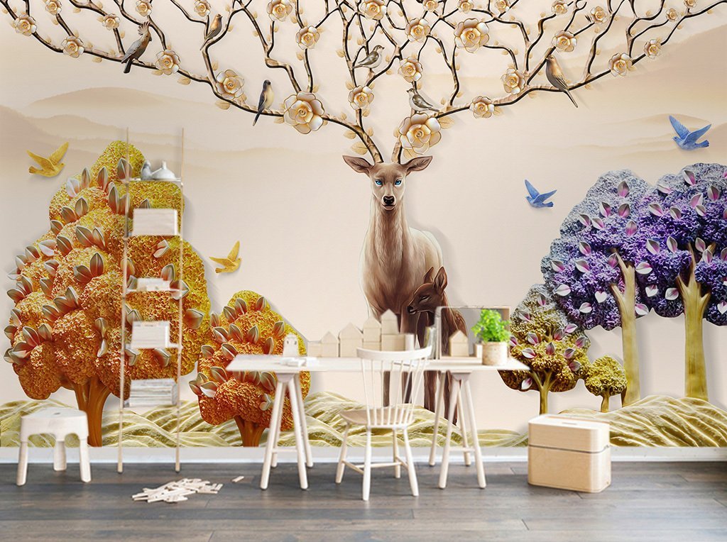 3D Elk 469 Wall Murals Wallpaper AJ Wallpaper 2
