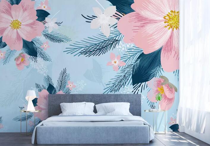 3D Flower Leaves WG31 Wall Murals Wallpaper AJ Wallpaper 2