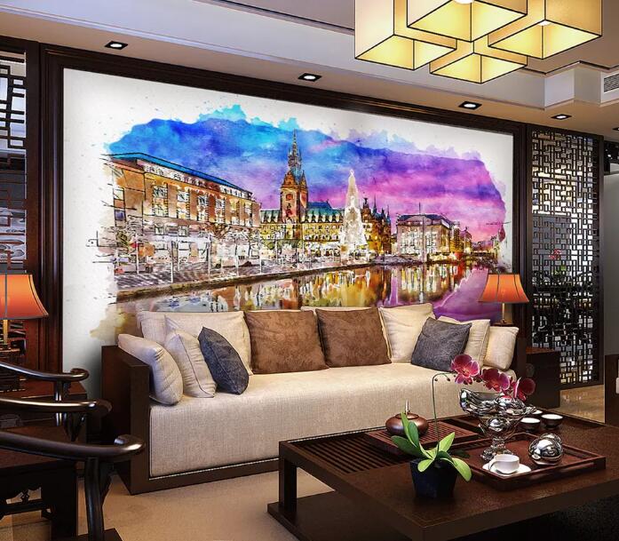 3D Color City WC33 Wall Murals Wallpaper AJ Wallpaper 2