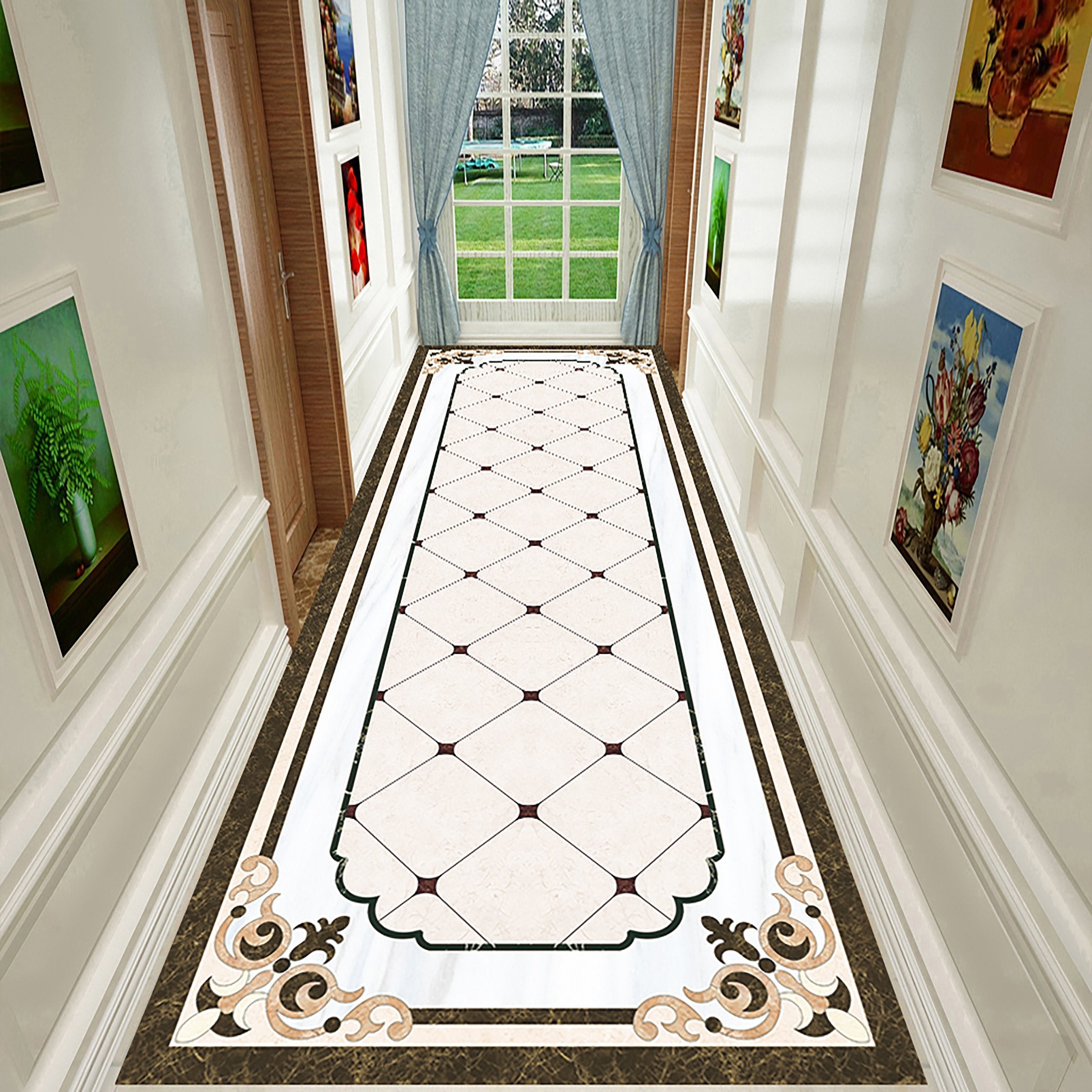 3D Black Pattern WG111 Floor Mural Wallpaper AJ Wallpaper 2