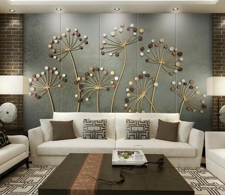 3D Gold Pattern WC181 Wall Murals