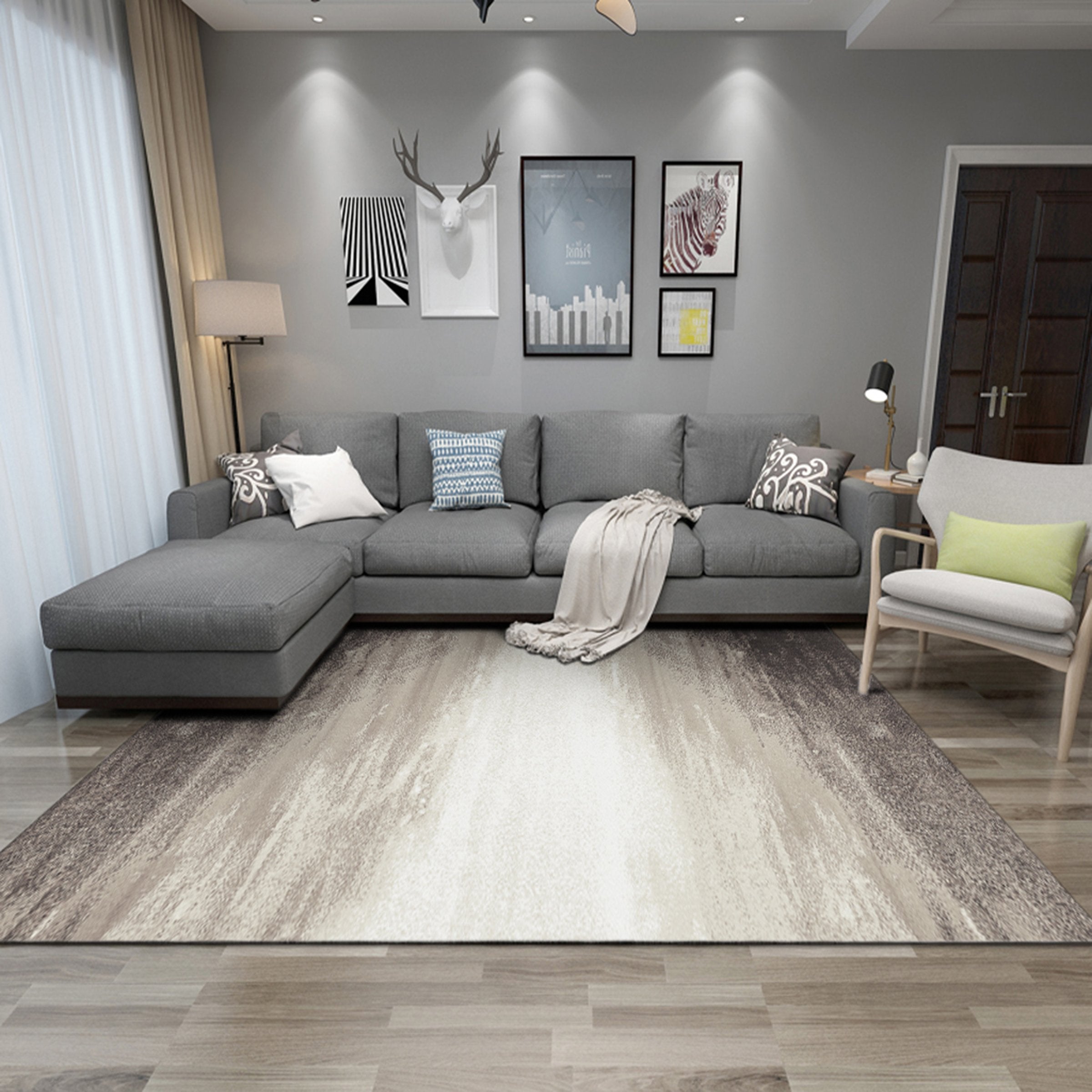 3D Modern Mud Color WG074 Non Slip Rug Mat Mat AJ Creativity Home