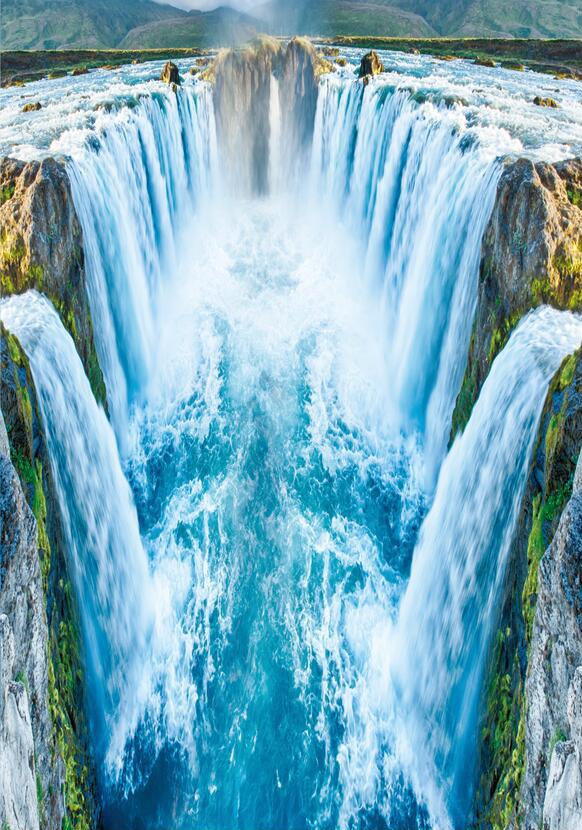 3D Waterfall Fault 61 Stair Risers Wallpaper AJ Wallpaper