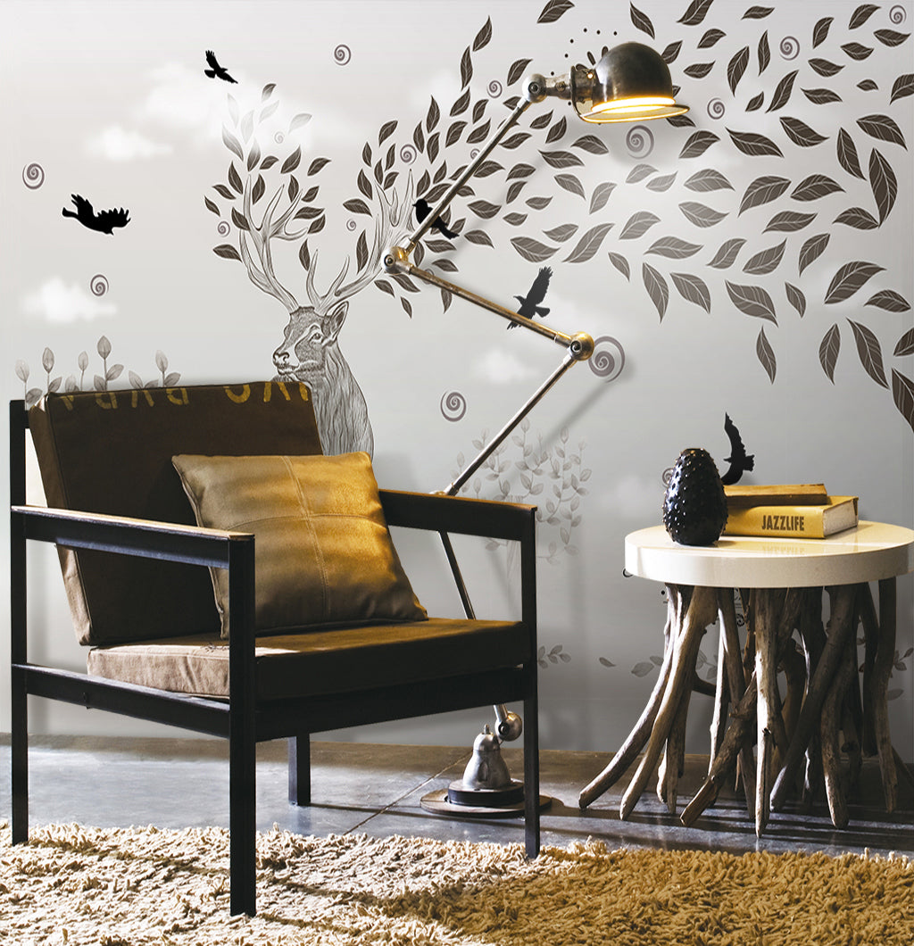 3D Leaf Deer WG152 Wall Murals