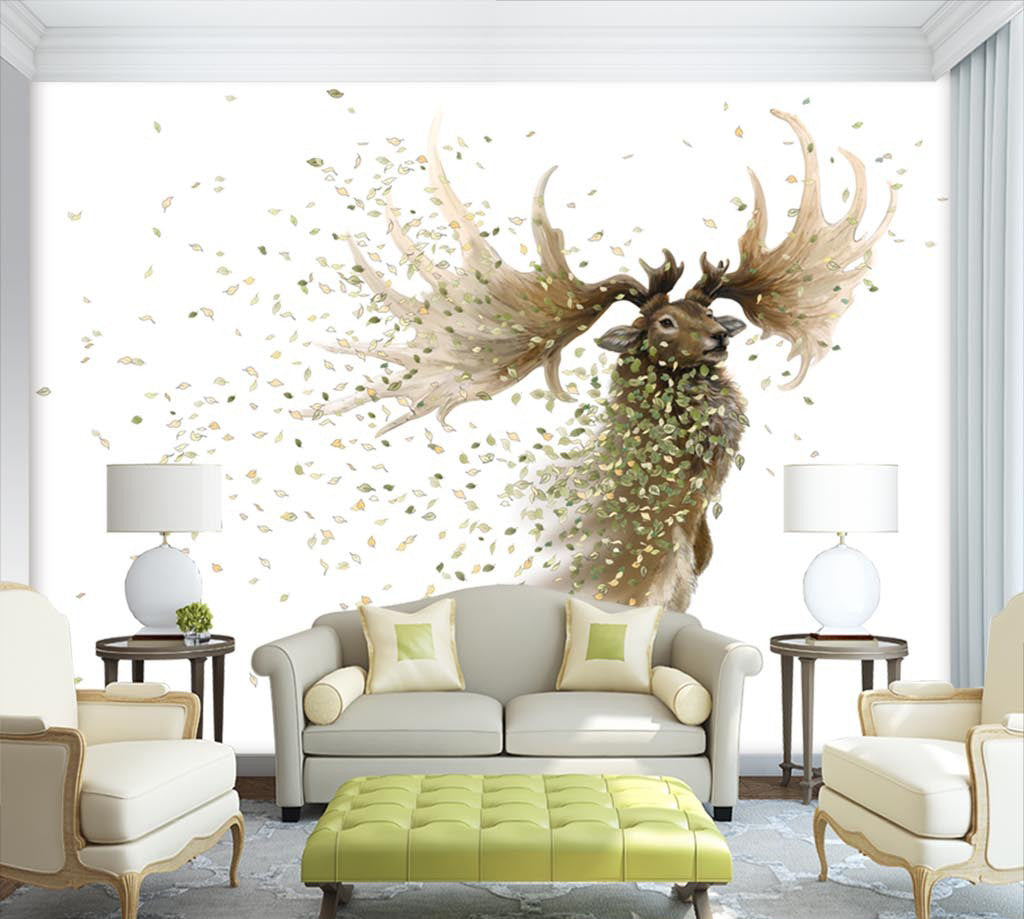 3D Leaf Deer WG233 Wall Murals