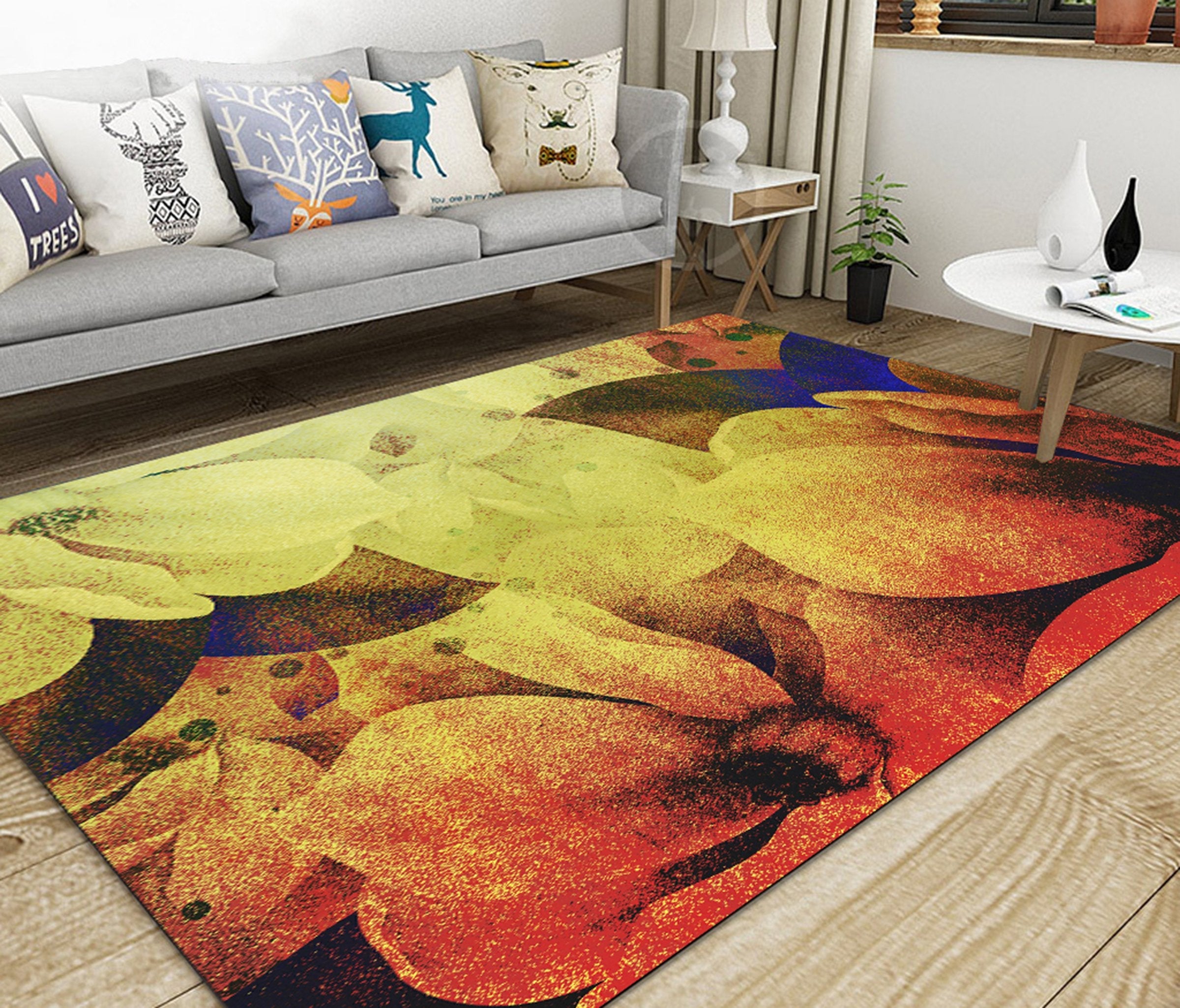 3D Golden Flowers WG423 Non Slip Rug Mat Mat AJ Creativity Home
