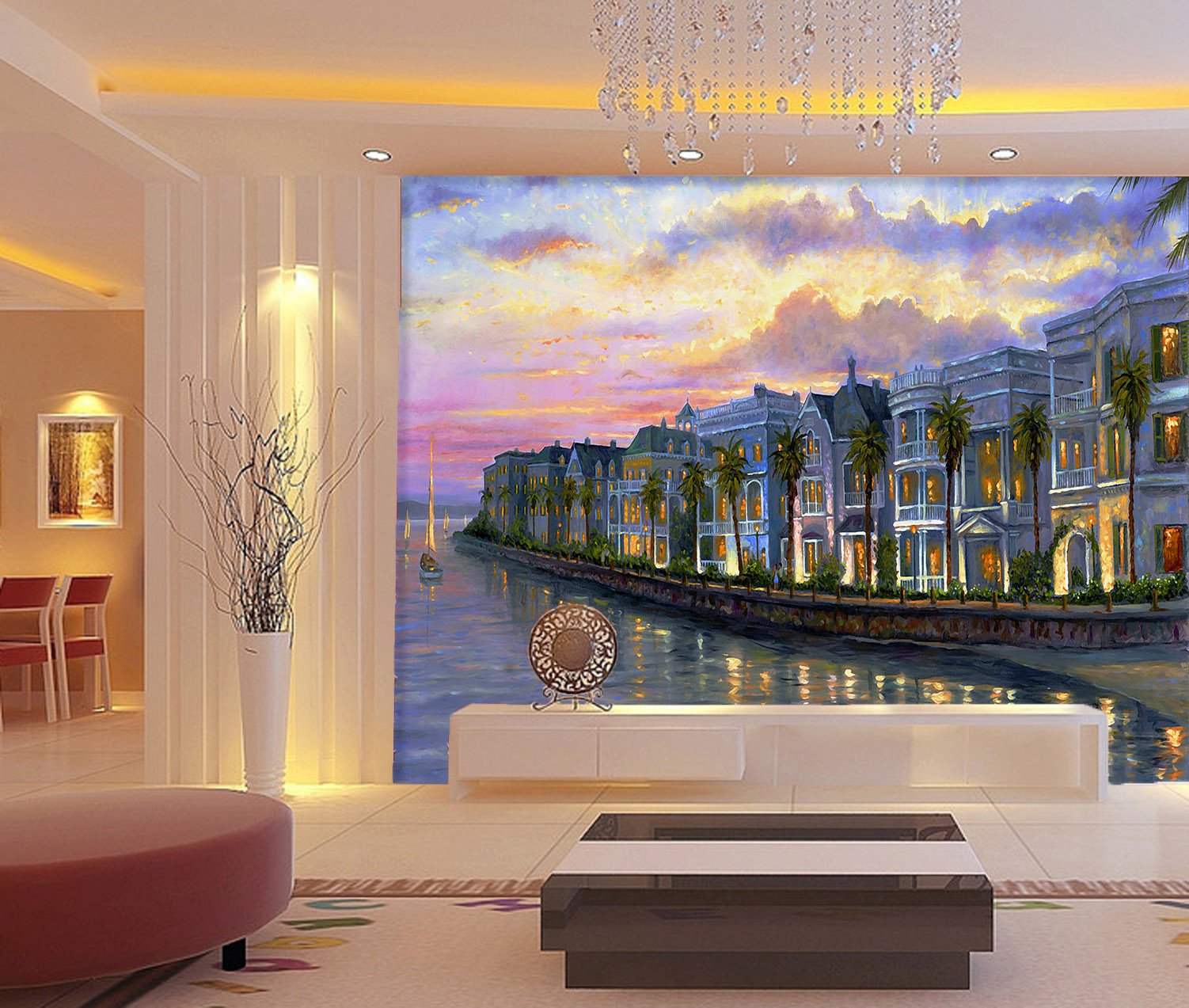 Seaside Buildings Wallpaper AJ Wallpaper