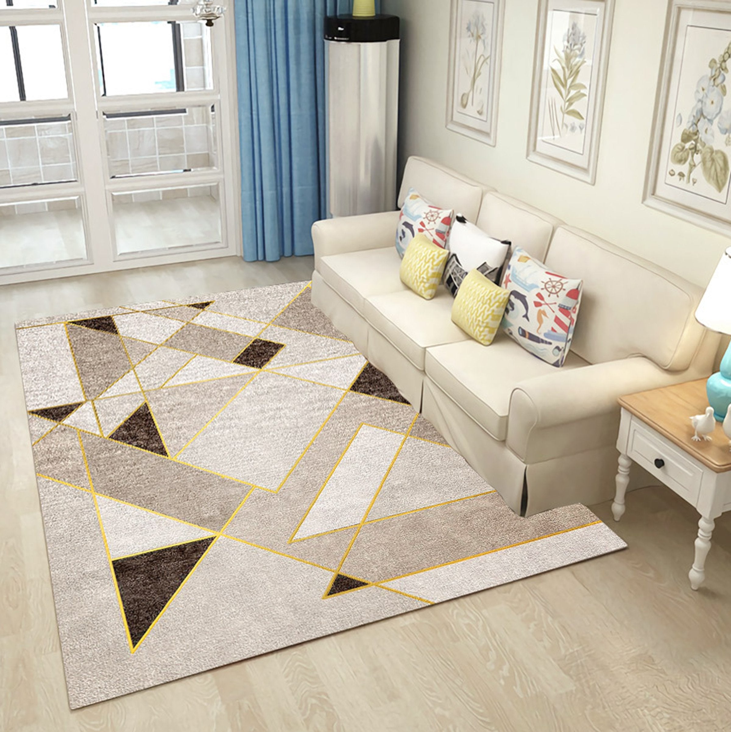 3D Color Geometry WG188 Non Slip Rug Mat Mat AJ Creativity Home