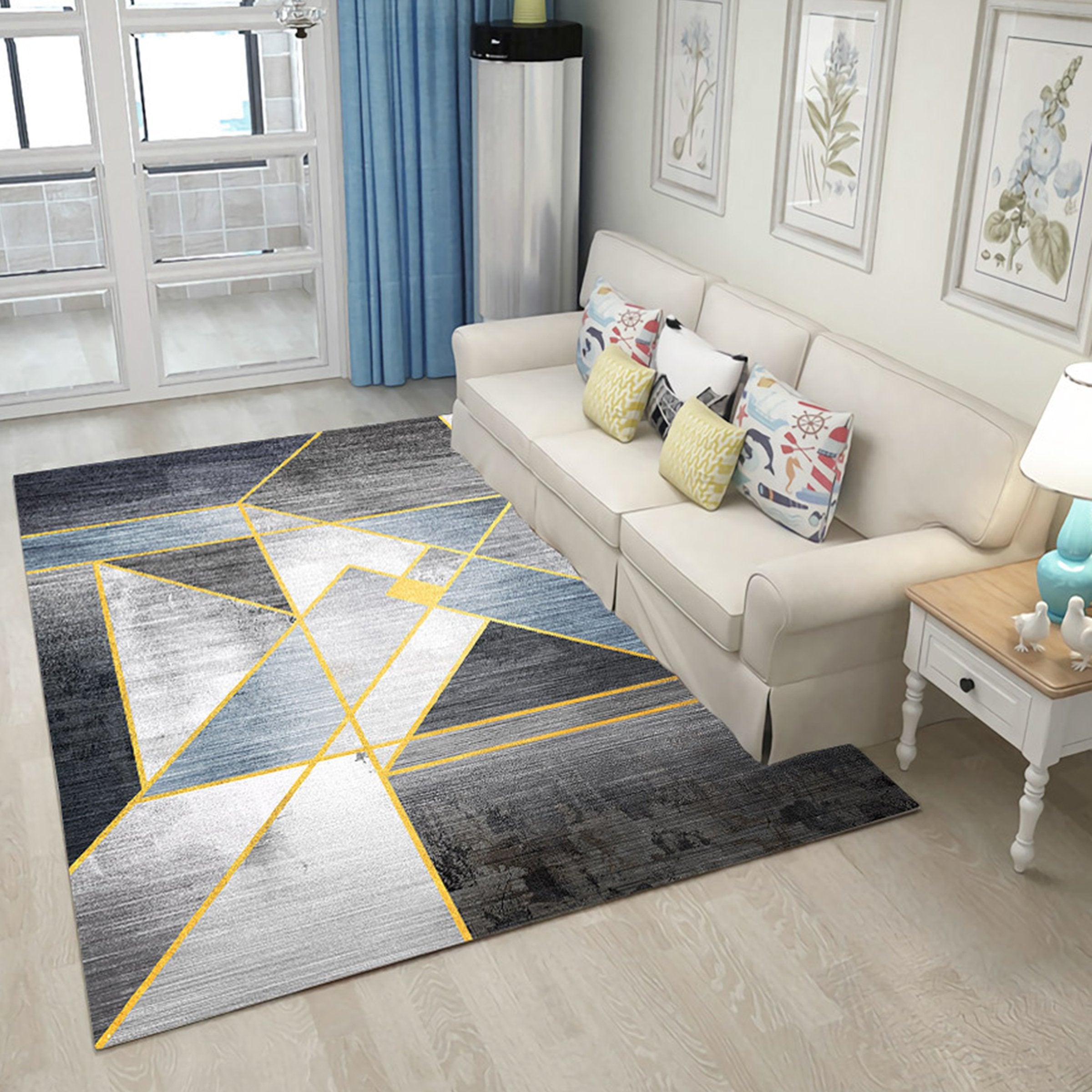 3D Color Geometry WG206 Non Slip Rug Mat Mat AJ Creativity Home