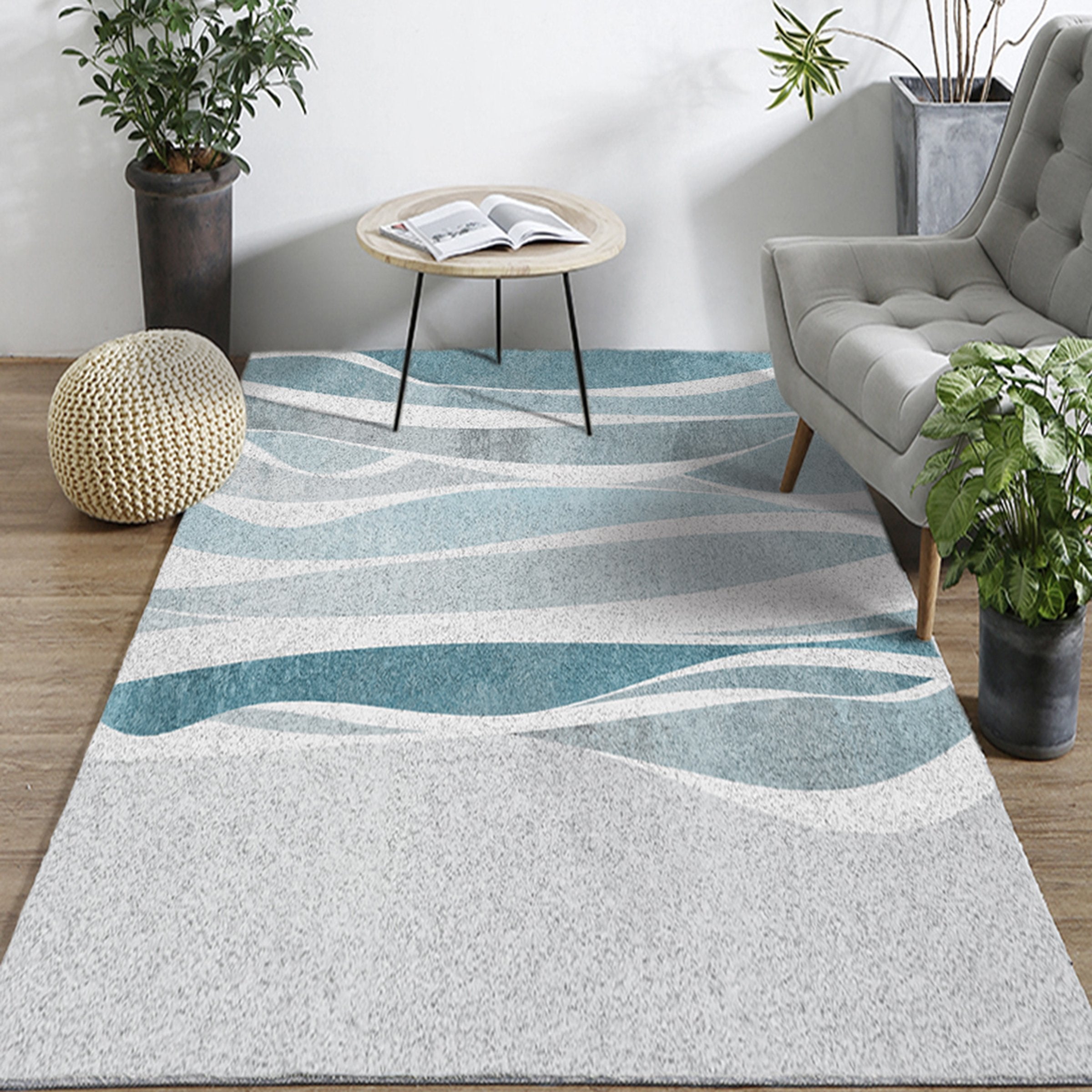 3D Light Green Stripes WG070 Non Slip Rug Mat Mat AJ Creativity Home