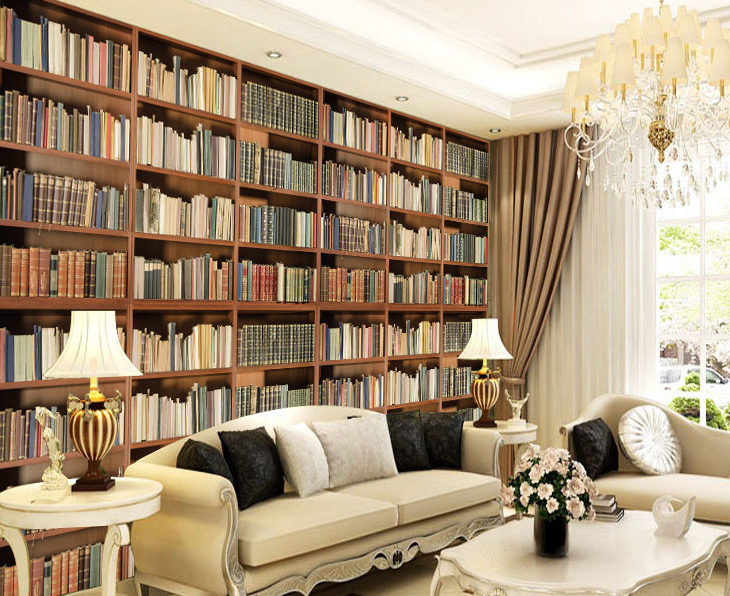 Large Bookcase Wallpaper AJ Wallpaper