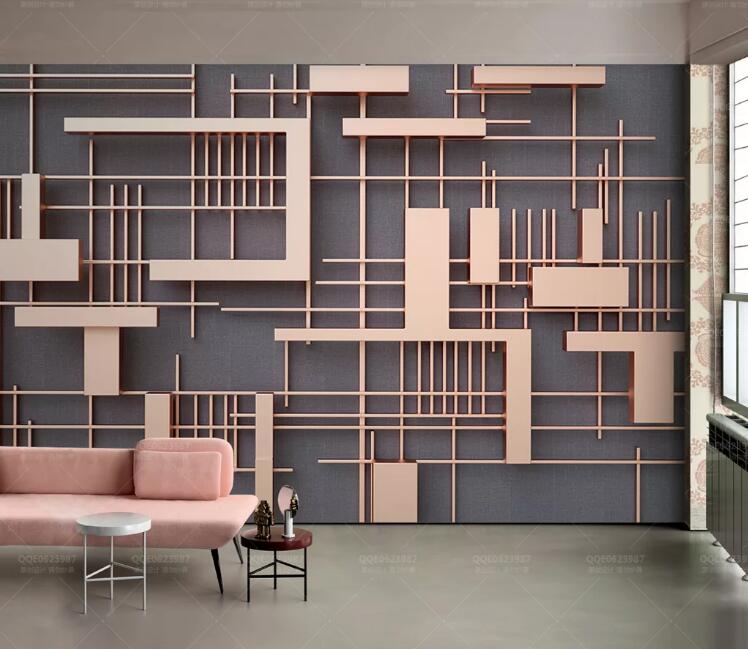 3D Minimalistic Patchwork WC136 Wall Murals