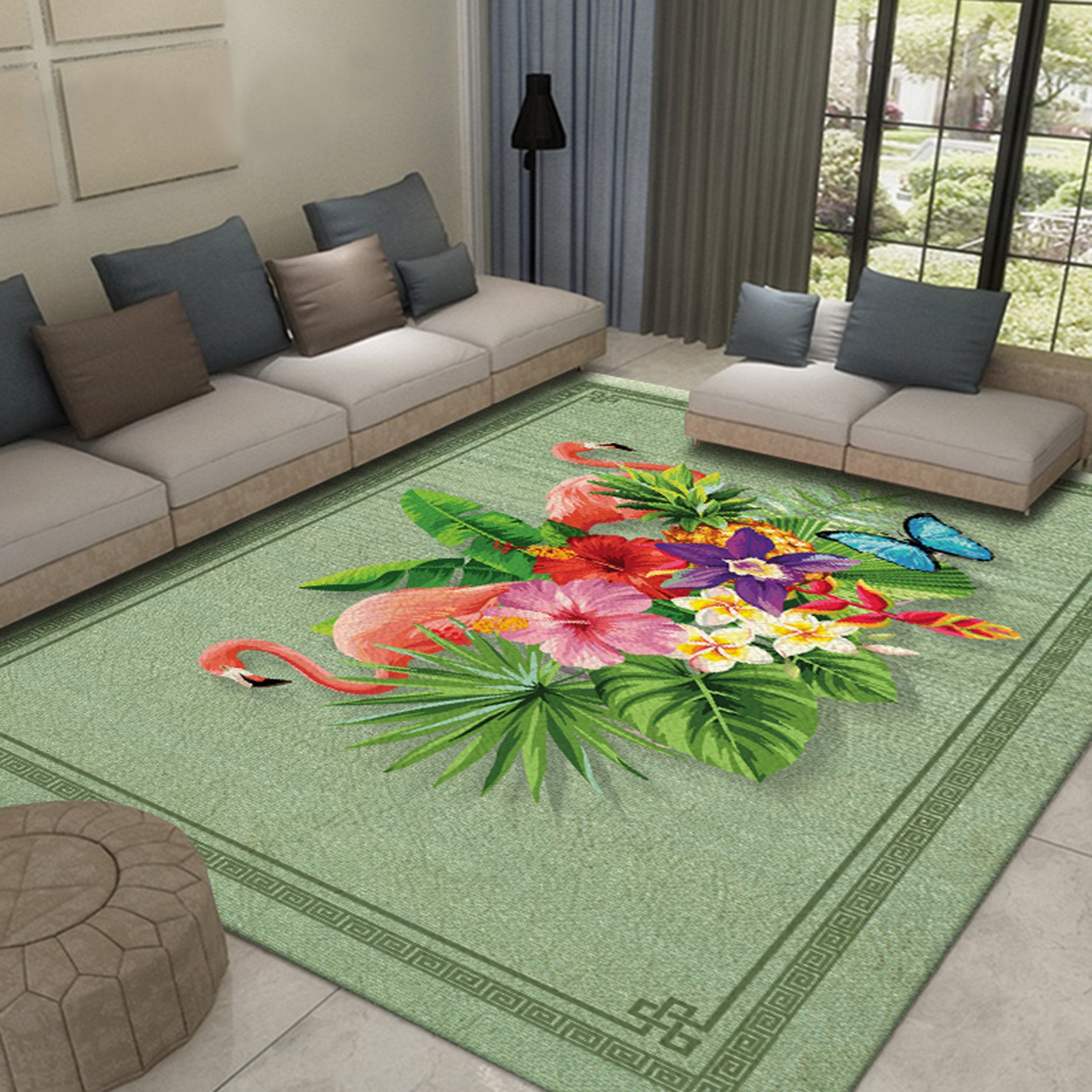 3D Red Flamingo WG457 Non Slip Rug Mat Mat AJ Creativity Home